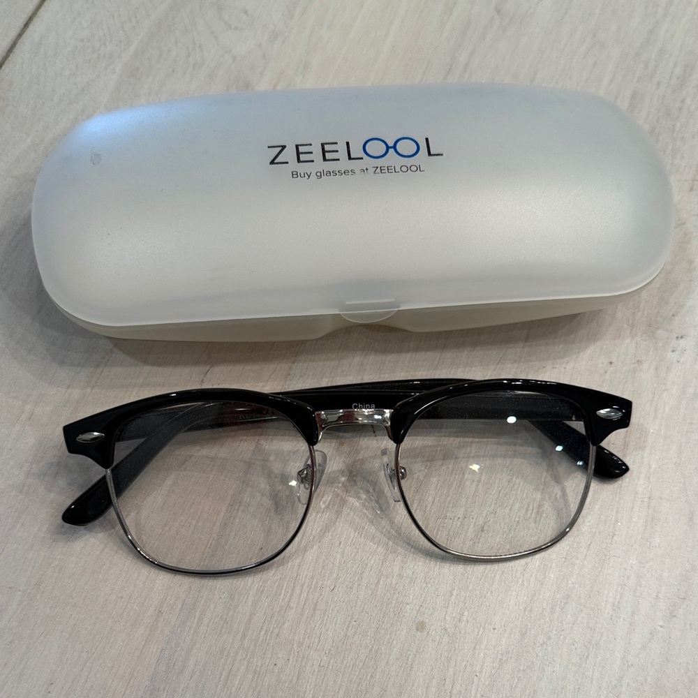 Zeelool Black and Silver Glasses
